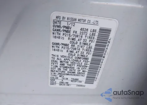 2012 Nissan Rogue S from USA, damaged, VIN JN8AS5MV6CW385782